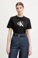 Bavlněné tričko Calvin Klein Jeans dámské, černá barva, LV047E819G