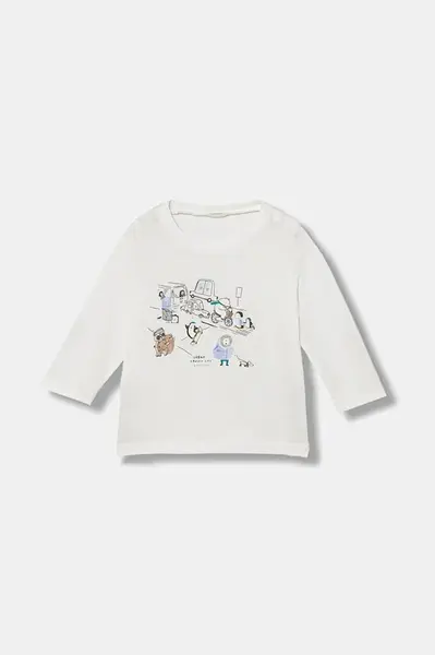 Dětské bavlněné tričko s dlouhým rukávem United Colors of Benetton