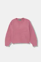 Dětský svetr United Colors of Benetton růžová barva, 1RG7C109L