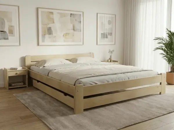 Postel Laura 160 x 200 cm, borovice Rošt: S laťkovým roštem, Matrace: Matrace Coco Maxi 20 cm