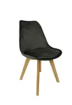 Tmavě šedá sametová židle MIA
