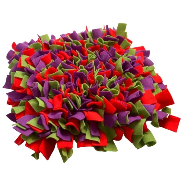 Čmuchacíkoberečky.cz® Čmuchací kobereček extra hustý ČERVENO-ZELENO-FIALOVÝ 416/45X