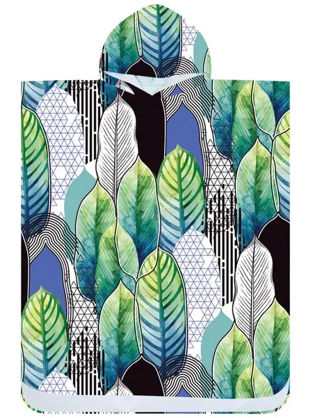 Plážové pončo FEATHER zeleno-modré 80x145 cm