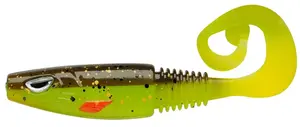 Berkley gumová nástraha sick curl brown chartreuse - 8 cm