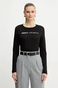 Bavlněné tričko s dlouhým rukávem Armani Exchange