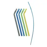 Súprava silikónových slamiek - modrá/zelená