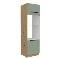 Vysoká skříňka pro vestavnou a mikrovlnou troubu Aria 60 DPM-210 2F Barva korpusu: Dub artisan, Barva dvířek: BL - Black AFM