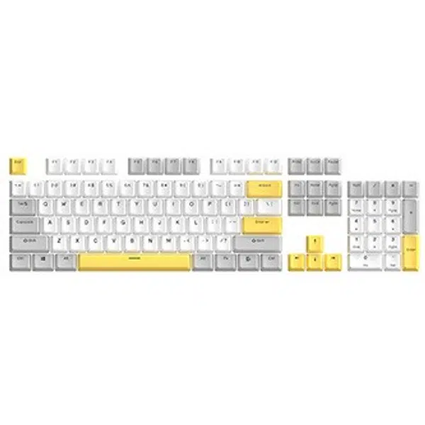 Marvo sada vyměnitelných kláves, PBT Keycap set KP-04 US, žlutá