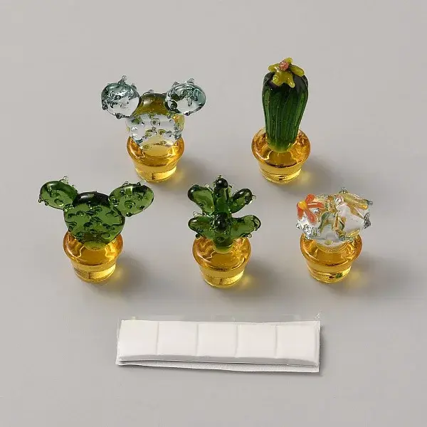 Glass Cactus Display Decorations