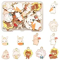 40Pcs Alloy Enamel Pendants