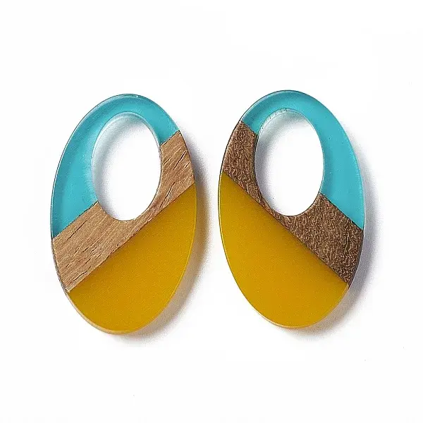 Transparent Resin & Walnut Wood Pendants