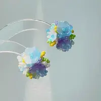 Flower Glass Plastic Stud Earrings