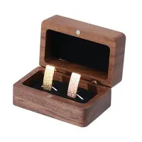 Wooden Jewelry Cufflinks Storage Magnetic Gift Case