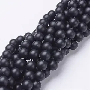Natural Black Agate Beads Strands