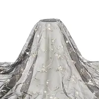 Flower Pattern Polyester Mesh Fabric