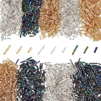 1998Pcs 9 Style Glass Twisted Bugle Beads