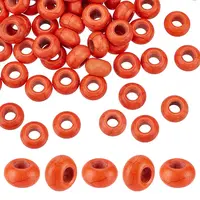 60Pcs Dyed Synthetic Turquoise European Beads