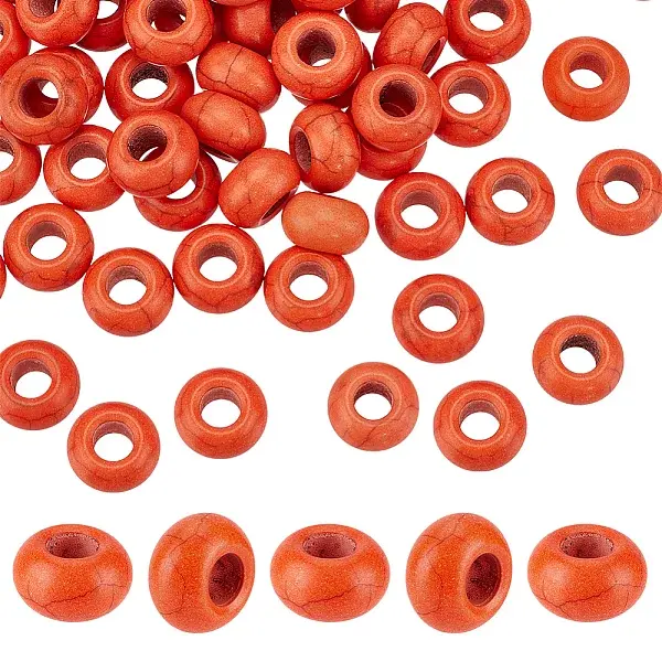 60Pcs Dyed Synthetic Turquoise European Beads