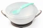 Babyono Uzaviratelná miska s přísavkou a lžičkou - mátová, šedá,