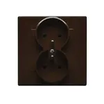 GP-2LZ Dvojitá zásuvka s uzemnením hnedá