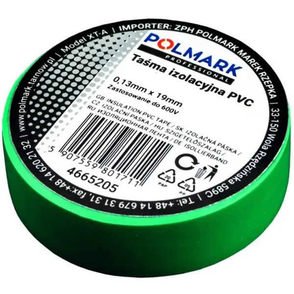 Elektroizolačná páska 20 m zelená