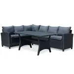 Zahradní rohová souprava Stockholm černá