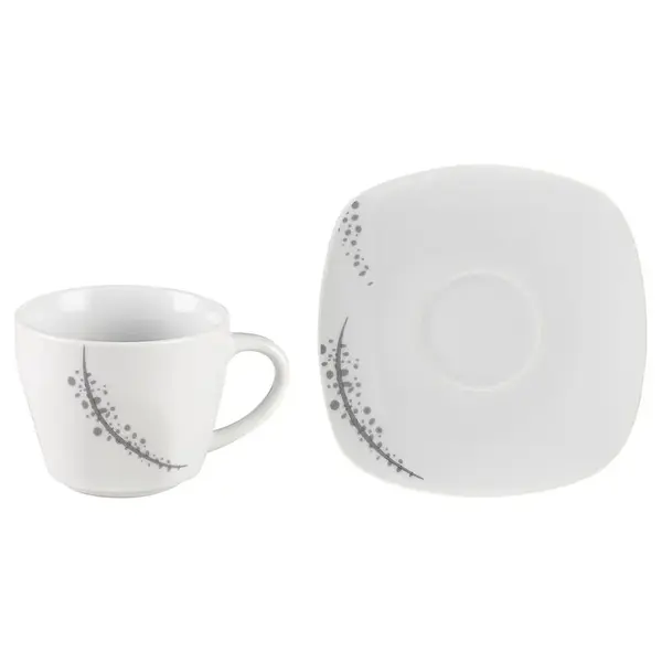 Sada šálků 200ml 6+6 bílá, šedá