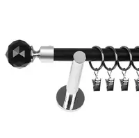 Garniža I stylus fi 19  240 cm guľa krištáľ čierny/chróm