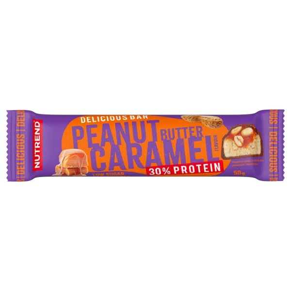 Nutrend DELICIOUS BAR arašídové máslo + karamel tyčinka 50 g