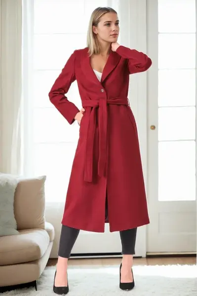 Z9681 DEWBERRY WOMEN'S COAT-BURGUNDY