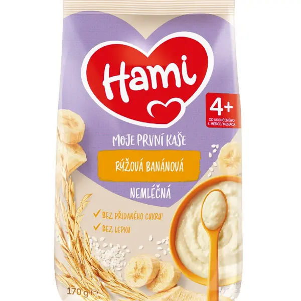Hami Nemléčná kaše rýžová banánová 4m+ 170 g