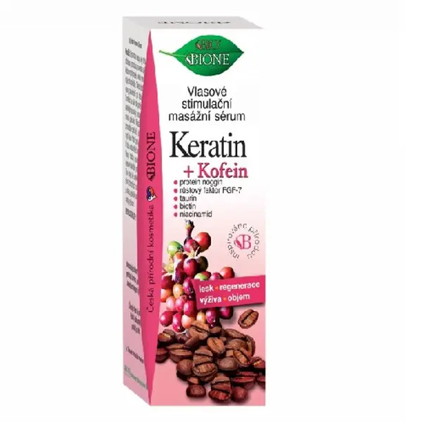 BIO BIONE Keratin + Kofein Vlasové masážní stimulační sérum 215 ml
