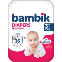 Jednorazové detské plienky Bambik stredné (3) MIDI (4-9 kg), 36 kusov-Alufix