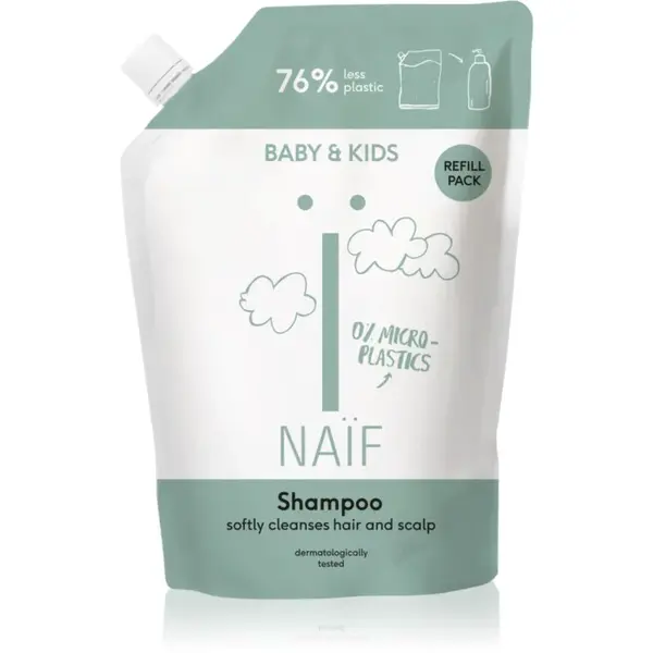 Naif Baby & Kids Shampoo výživný šampón pre deti od narodenia náhradná náplň 500 ml