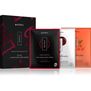 KORIKA KOREAN SKIN CARE ROUTINE SET OF 3 ANTI-AGING SHEET MASKS sada proti vráskam