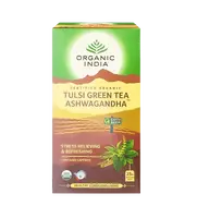 ORGANIC INDIA Tulsi so zeleným čajom a Ašvagandou BIO 25 ks