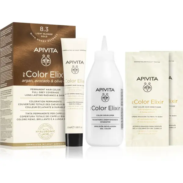 Apivita My Color Elixir farba na vlasy bez amoniaku odtieň 8.3 Light Blonde Gold 1 ks