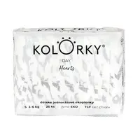 KOLORKY DAY Jednorázové eko plenky vel. S 3-6 kg 25 ks srdce