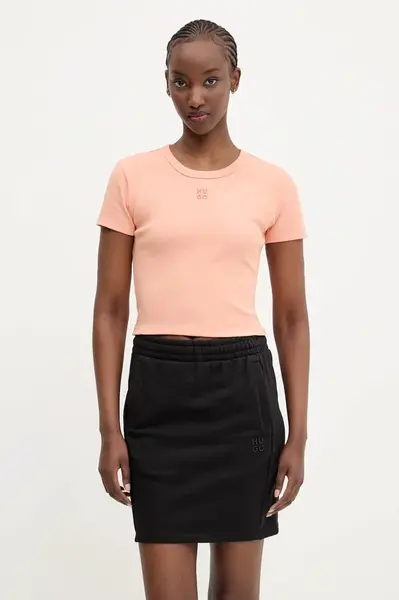 HUGO crop top dámský bavlněný Delanor