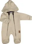 Kazum Oteplený dětský overálek se šlapkama a kapucí,, béžový vel.  80