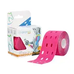 BronVit Sport Kinesio Tape děrovaný 5 cm x 5 m tejpovací páska růžová