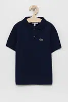 Dětská bavlněná polokošile Lacoste tmavomodrá barva