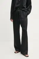 Kalhoty Filippa K dámské, černá barva, široké, high waist, 31129
