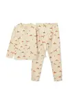 Dětské bavlněné pyžamo Liewood Wilhelm Printed Pyjamas Set béžová barva, LW19854