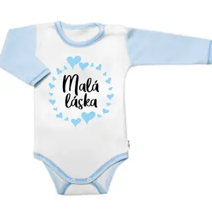 Baby Nellys Body dl. rukáv s vtip. textem  Malá láska vel.  80, kluk