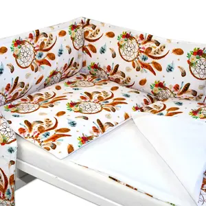 Baby Nellys 3-dílná sada Mantinel s povlečením - Lapač snů - bílá, 135x100