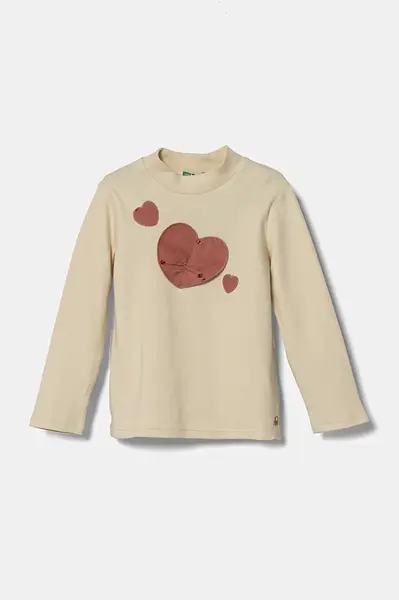 Dětské bavlněné tričko s dlouhým rukávem United Colors of Benetton
