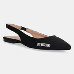 Baleríny Love Moschino černá barva, s odkrytou patou, JA11021G1MIM0000