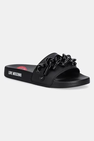 Pantofle Love Moschino dámské, černá barva, JA28132G1MI17000