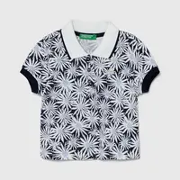 Dětské polo tričko United Colors of Benetton tmavomodrá barva, s límečkem